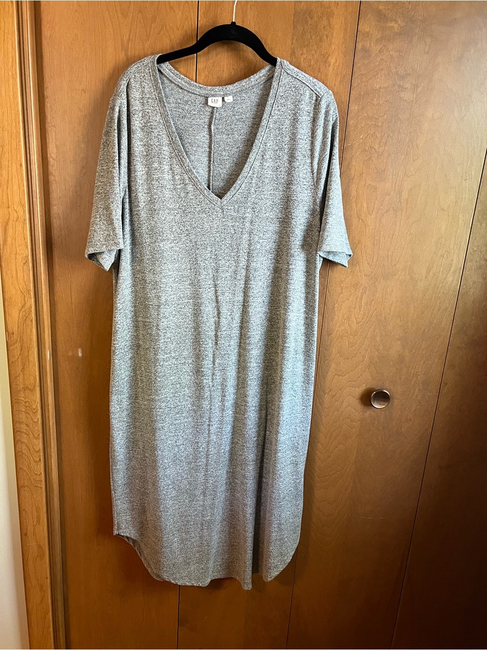 GAP Heather Gray V-Neck Tunic Dress